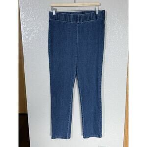 Soft Surroundings Pull On Stretch Denim Jeans Large Printed